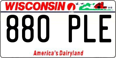 WI license plate 880PLE