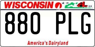 WI license plate 880PLG