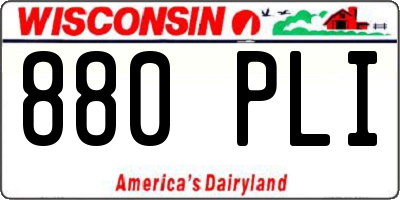 WI license plate 880PLI