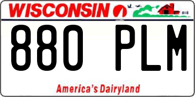 WI license plate 880PLM