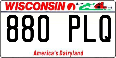 WI license plate 880PLQ