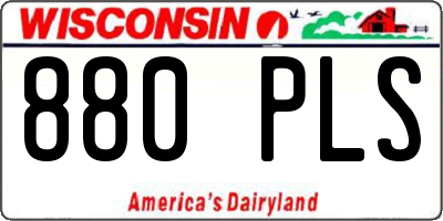 WI license plate 880PLS