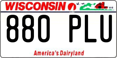 WI license plate 880PLU
