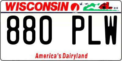 WI license plate 880PLW