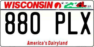 WI license plate 880PLX