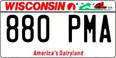 WI license plate 880PMA