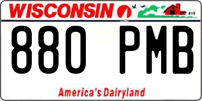 WI license plate 880PMB