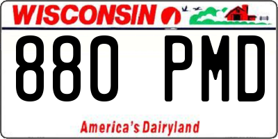 WI license plate 880PMD