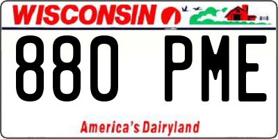 WI license plate 880PME