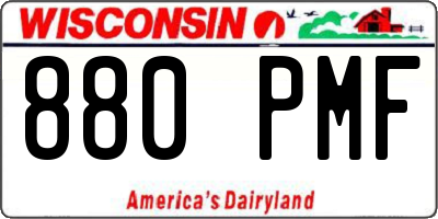 WI license plate 880PMF