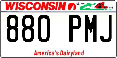 WI license plate 880PMJ