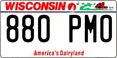 WI license plate 880PMO