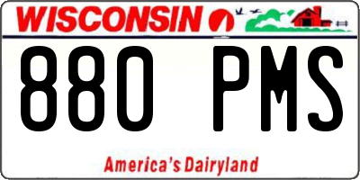 WI license plate 880PMS