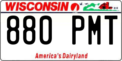WI license plate 880PMT