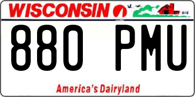 WI license plate 880PMU
