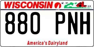 WI license plate 880PNH