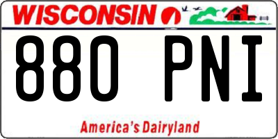 WI license plate 880PNI