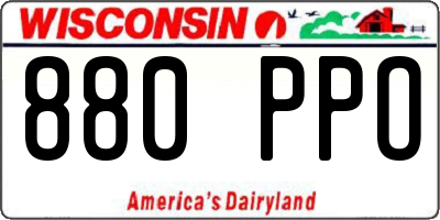 WI license plate 880PPO