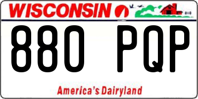 WI license plate 880PQP