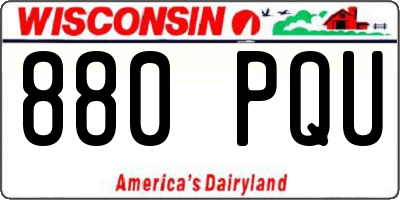WI license plate 880PQU