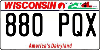 WI license plate 880PQX