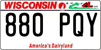 WI license plate 880PQY