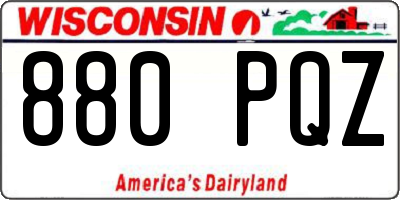 WI license plate 880PQZ