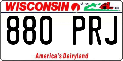 WI license plate 880PRJ