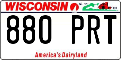 WI license plate 880PRT