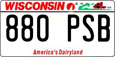 WI license plate 880PSB