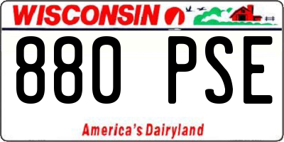 WI license plate 880PSE