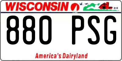 WI license plate 880PSG