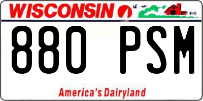 WI license plate 880PSM