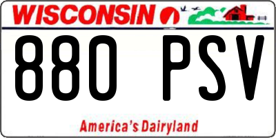 WI license plate 880PSV