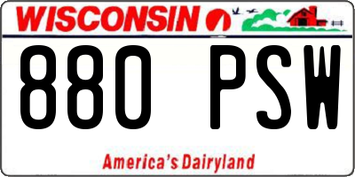 WI license plate 880PSW