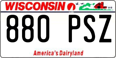WI license plate 880PSZ
