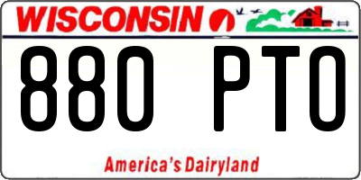 WI license plate 880PTO