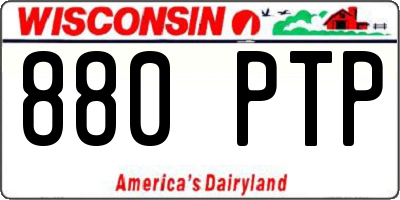 WI license plate 880PTP