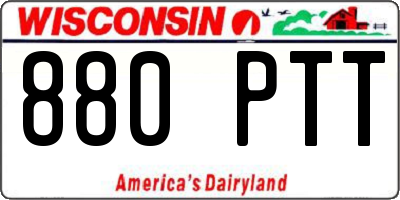 WI license plate 880PTT