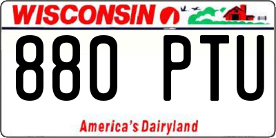 WI license plate 880PTU
