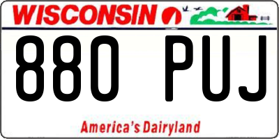 WI license plate 880PUJ