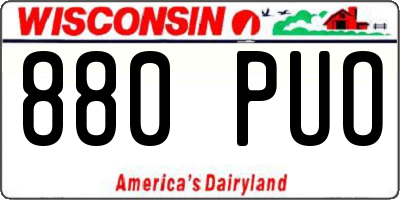 WI license plate 880PUO