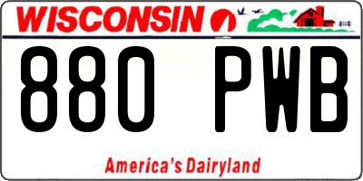 WI license plate 880PWB