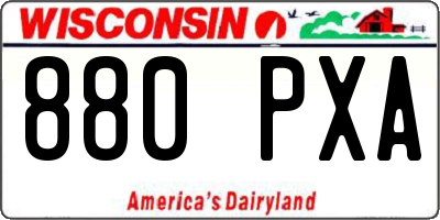 WI license plate 880PXA