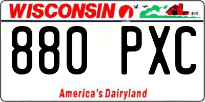 WI license plate 880PXC