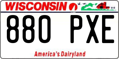 WI license plate 880PXE