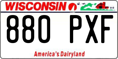 WI license plate 880PXF