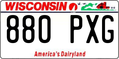 WI license plate 880PXG