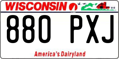 WI license plate 880PXJ