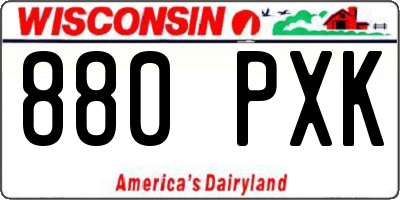 WI license plate 880PXK
